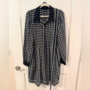 Karl Lagerfeld Paris Black and White Houndstooth Dress